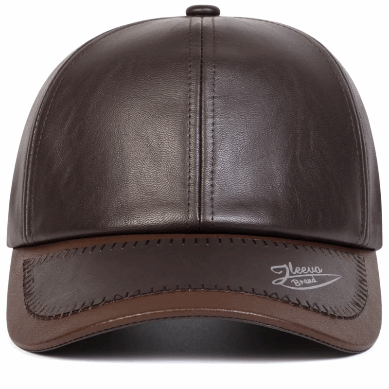 Unisex Leather Brim Print Baseball Cap – Adjustable Outdoor Hat