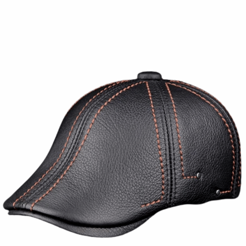 Premium Cowhide Men’s Real Leather Beret Hat