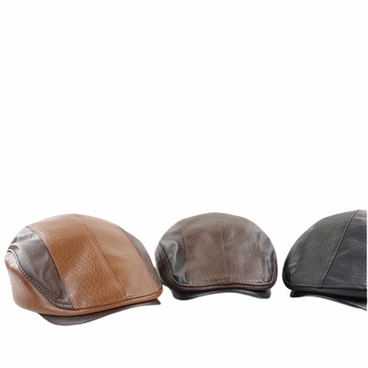 Classic Unisex Ivy Hat Leather Newsboy Cap