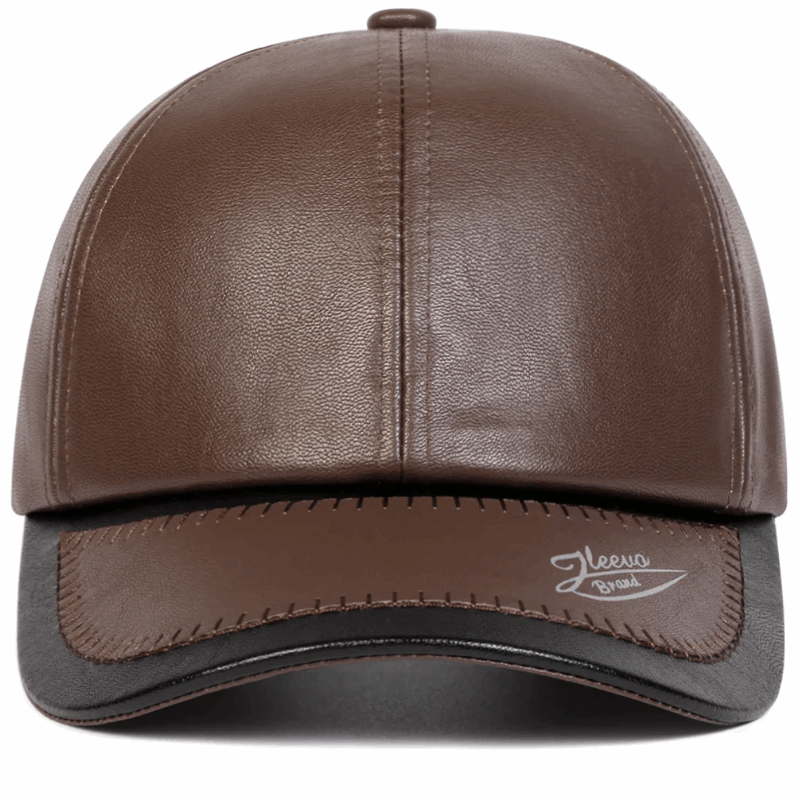 Unisex Leather Brim Print Baseball Cap – Adjustable Outdoor Hat