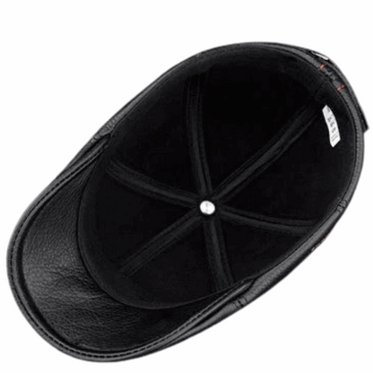 Premium Cowhide Men’s Real Leather Beret Hat