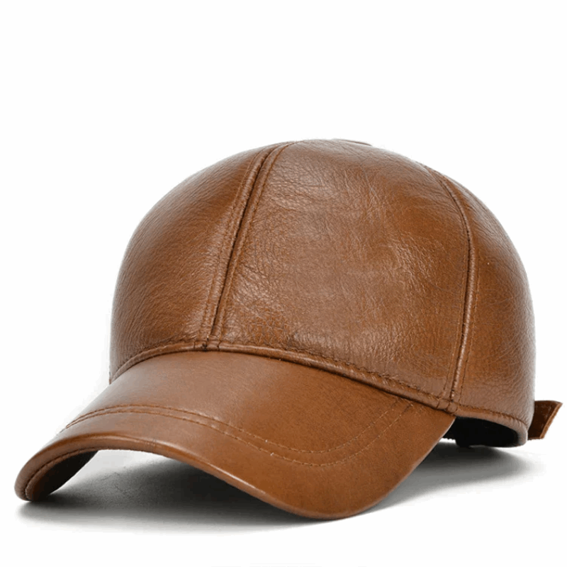 Men’s Genuine Cowhide Leather Adjustable Baseball Cap