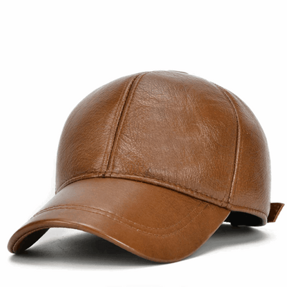 Men’s Genuine Cowhide Leather Adjustable Baseball Cap