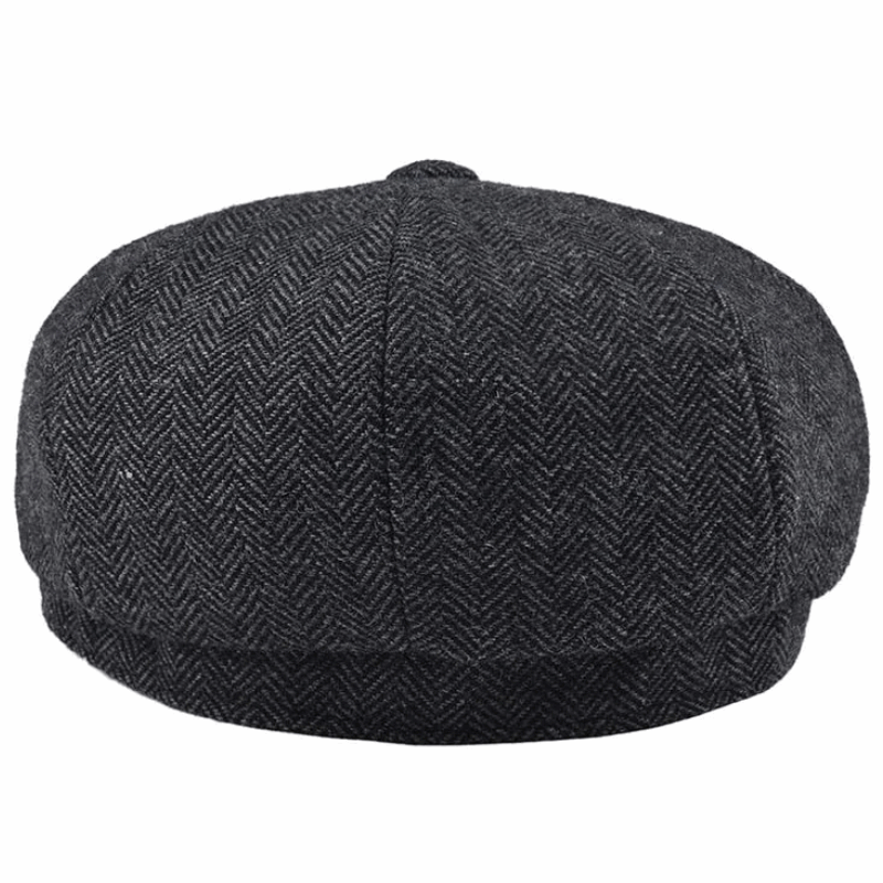 Men’s Herringbone Tweed Newsboy Cap – Wool Flat Hat
