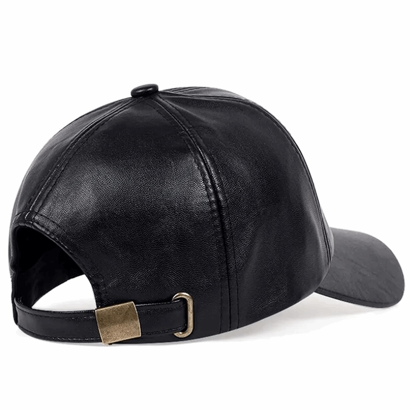 Premium PU Leather Letter Print Baseball Cap