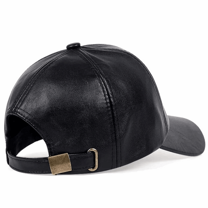 Premium PU Leather Letter Print Baseball Cap