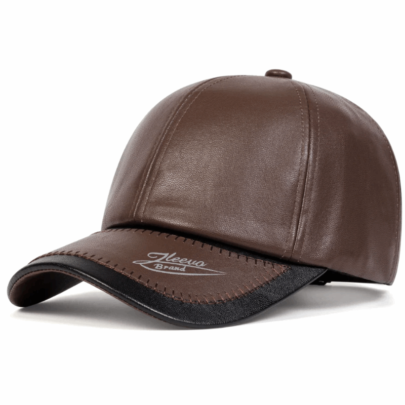 Unisex Leather Brim Print Baseball Cap – Adjustable Outdoor Hat
