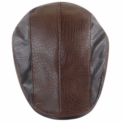 Classic Unisex Ivy Hat Leather Newsboy Cap