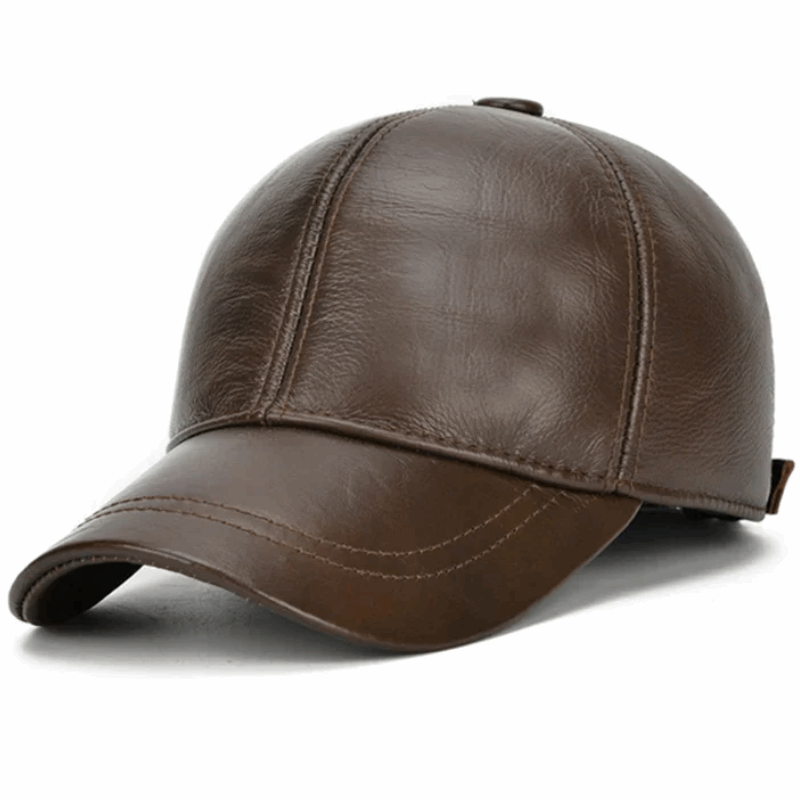 Men’s Genuine Cowhide Leather Adjustable Baseball Cap