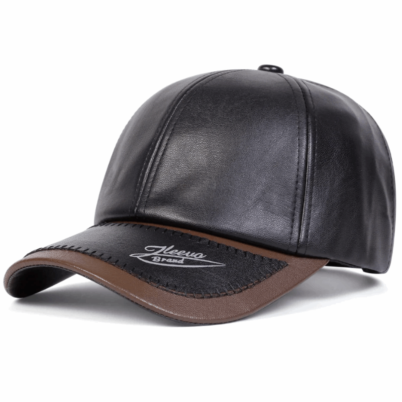 Unisex Leather Brim Print Baseball Cap – Adjustable Outdoor Hat