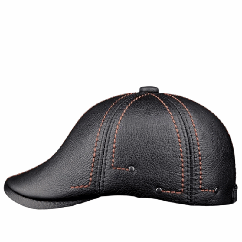 Premium Cowhide Men’s Real Leather Beret Hat