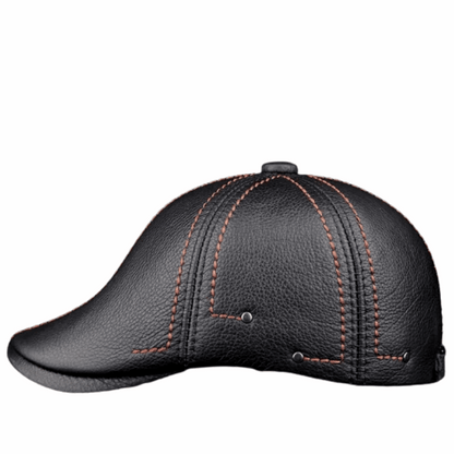 Premium Cowhide Men’s Real Leather Beret Hat