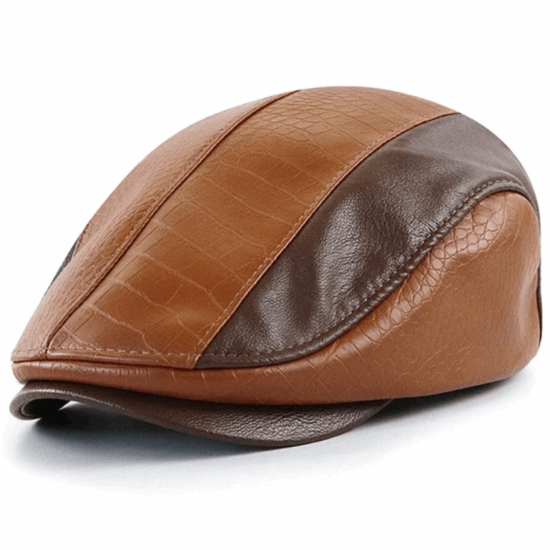 Classic Unisex Ivy Hat Leather Newsboy Cap