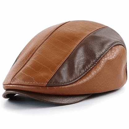 Classic Unisex Ivy Hat Leather Newsboy Cap