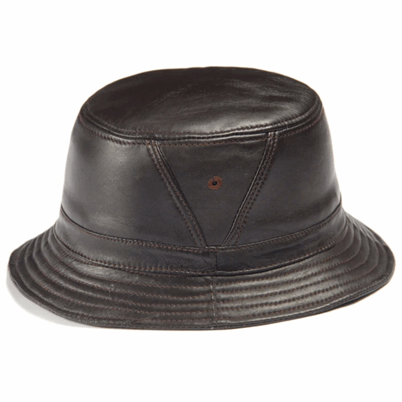 Classic Genuine Leather Bucket Hat