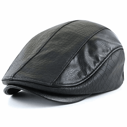 Classic Unisex Ivy Hat Leather Newsboy Cap
