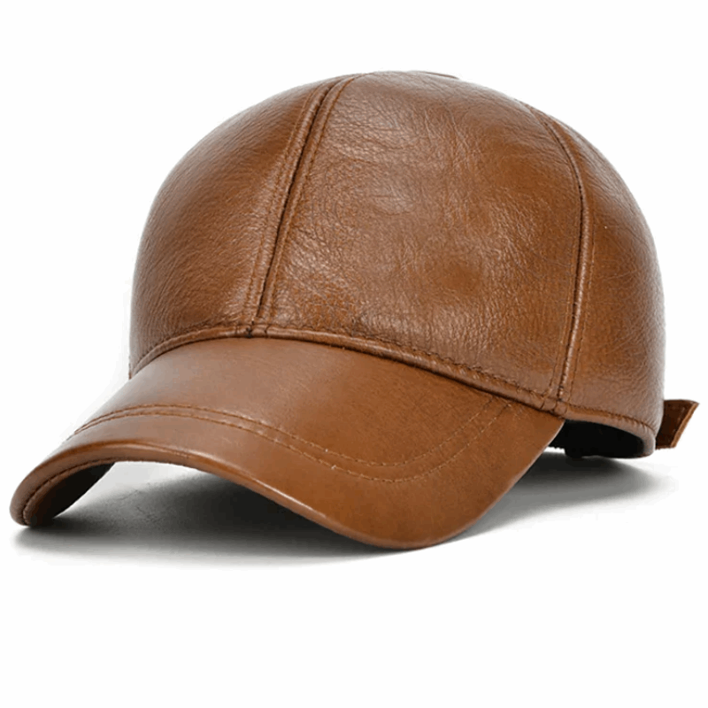 Men’s Genuine Cowhide Leather Adjustable Baseball Cap