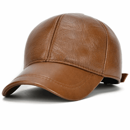 Men’s Genuine Cowhide Leather Adjustable Baseball Cap
