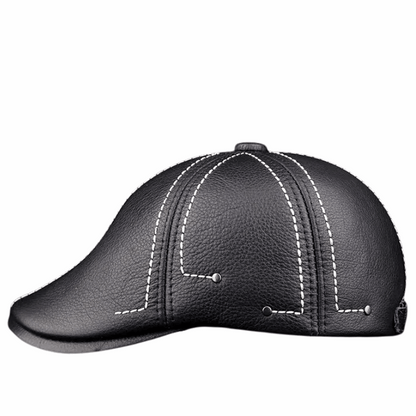 Premium Cowhide Men’s Real Leather Beret Hat