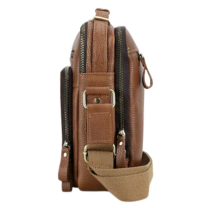 Vintage Crazy Horse Leather Men's Crossbody Messenger Shoulder Bag