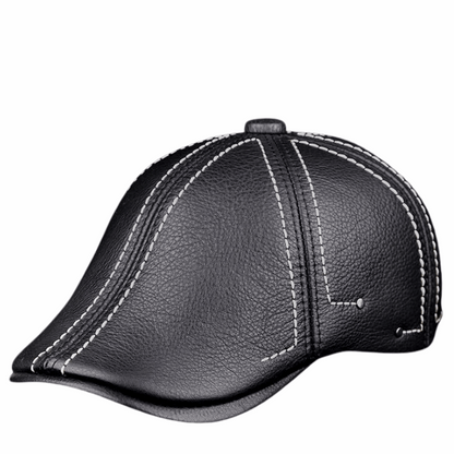 Premium Cowhide Men’s Real Leather Beret Hat