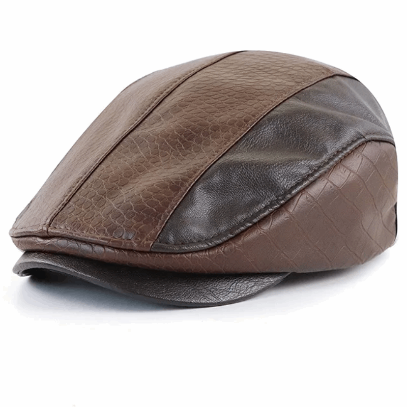 Classic Unisex Ivy Hat Leather Newsboy Cap