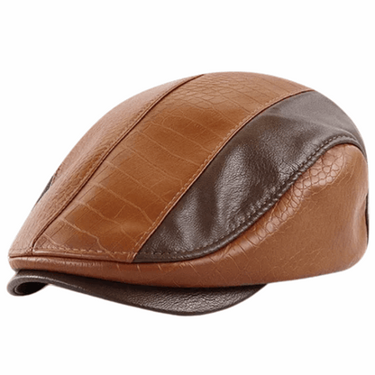 Classic Unisex Ivy Hat Leather Newsboy Cap