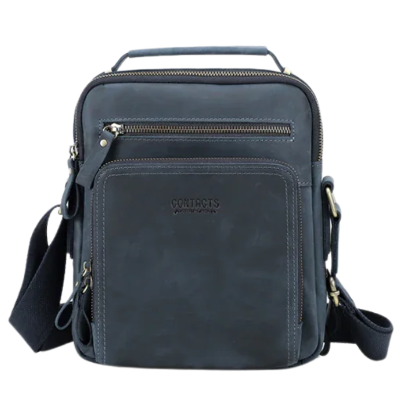 Vintage Crazy Horse Leather Men's Crossbody Messenger Shoulder Bag