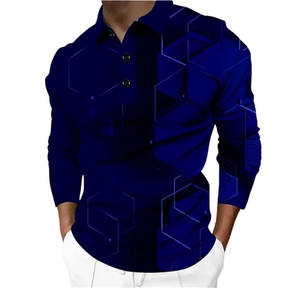 Men’s Polo Spring and Autumn Plus Size Plaid Casual Lapel Shirt