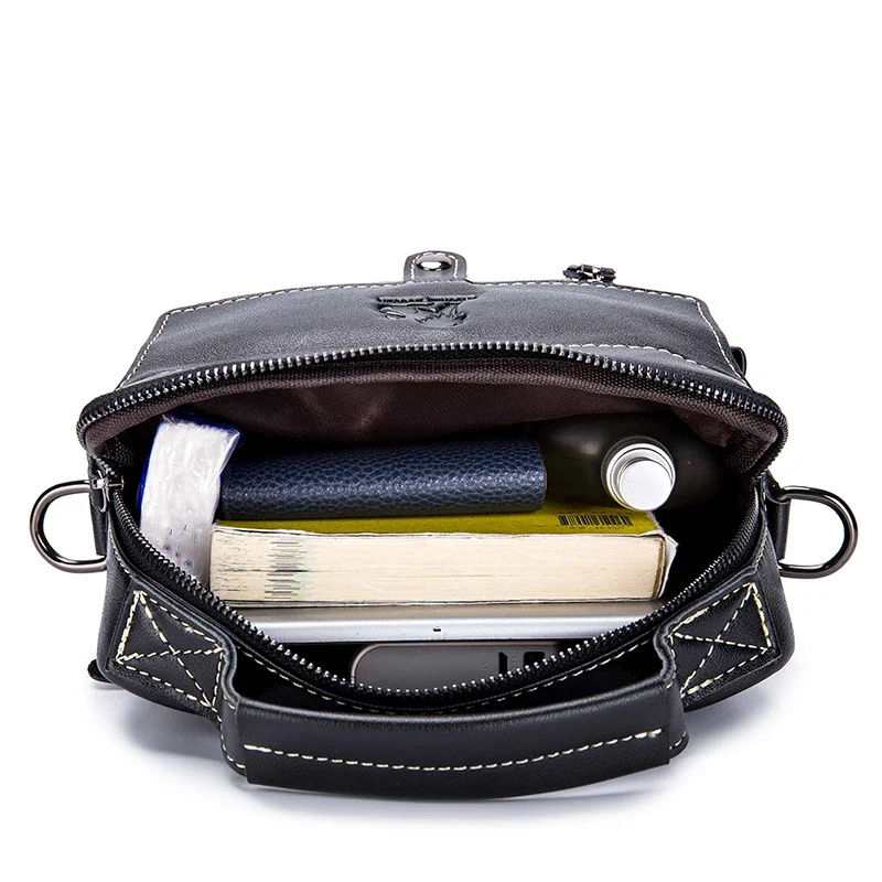 Stylish Multifunctional Genuine Leather Men's Crossbody Bag