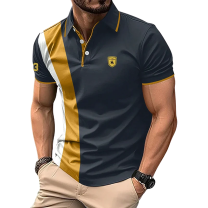 Summer Business Casual Lapel Tee Men’s Solid Polo Shirt