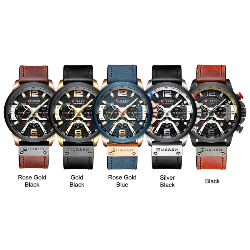Curren Luxury Military Men's Leather Quartz Sport Watch