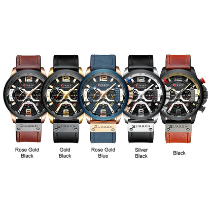 Curren Luxury Military Men's Leather Quartz Sport Watch