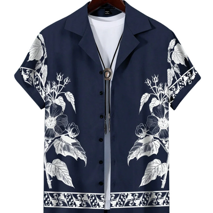 Men’s Casual Hawaiian Printed Short Sleeve Vacation Shirt