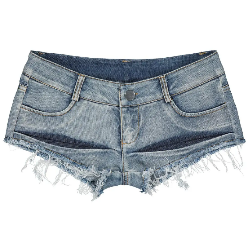 Sexy Summer Hot Women's Low Waist Perforated Denim Shorts