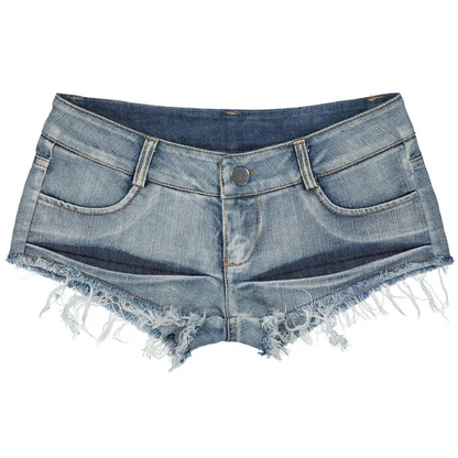Sexy Summer Hot Women's Low Waist Perforated Denim Shorts
