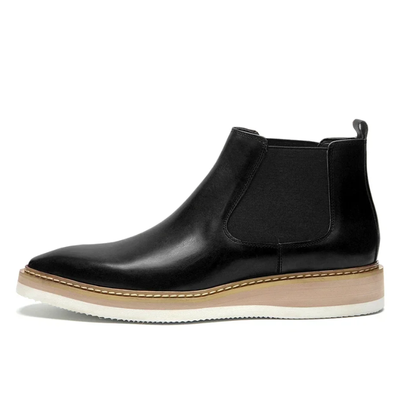 Men’s British Leather Slip-On High Top Chelsea Boots