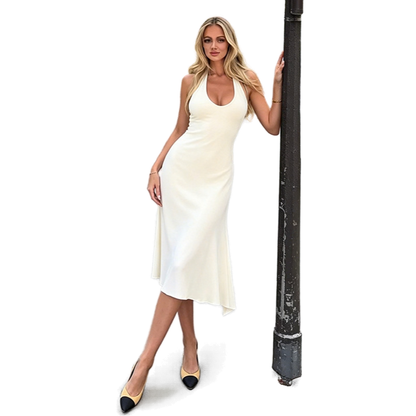 Solid-color dress