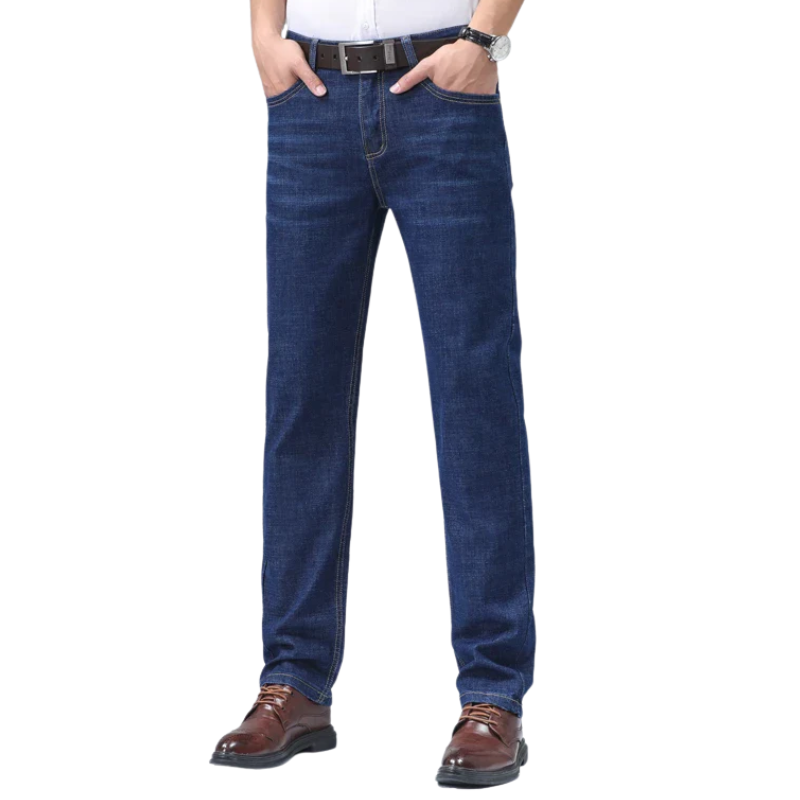 Comfort Fit Business Jeans Men’s Stretch Straight-Leg Denim