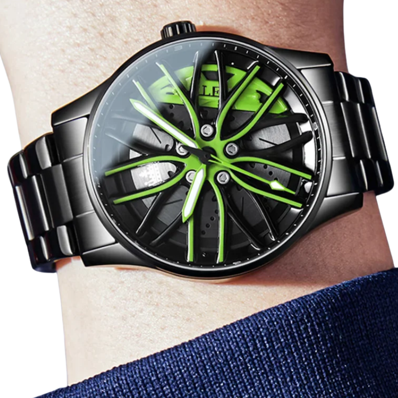 Waterproof Sport Rim Quartz OLEVS Luxury Wheel Watch for Men