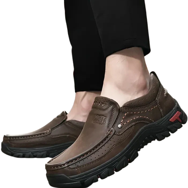 Casual Non-Slip Handmade Leather Slip-On Loafers Shoes for Men