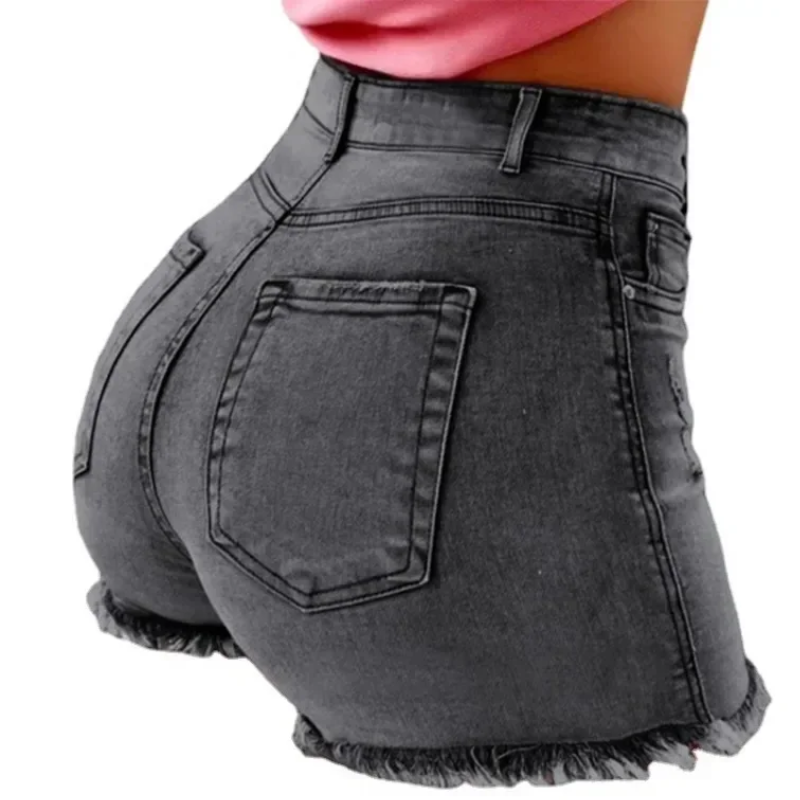 Stretch Distressed Hot High Waist Women's Denim Shorts