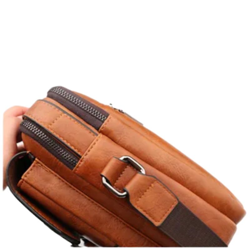 JEEP Men's Leather Business Crossbody Shoulder Messenger Bag