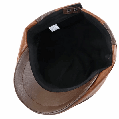 Classic Unisex Ivy Hat Leather Newsboy Cap