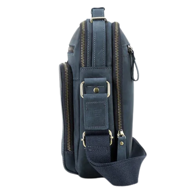 Vintage Crazy Horse Leather Men's Crossbody Messenger Shoulder Bag