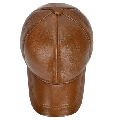 Men’s Genuine Cowhide Leather Adjustable Baseball Cap