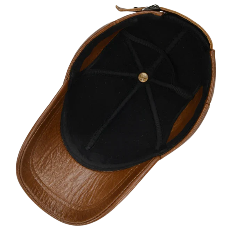 Men’s Genuine Cowhide Leather Adjustable Baseball Cap