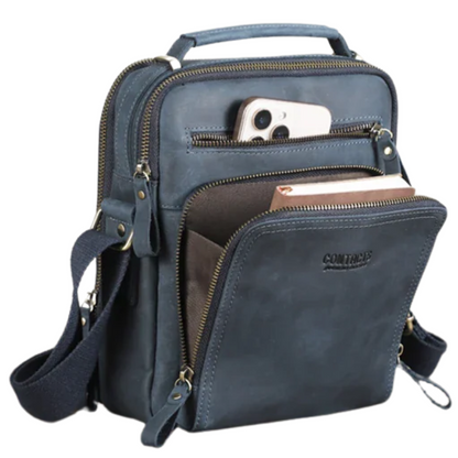 Vintage Crazy Horse Leather Men's Crossbody Messenger Shoulder Bag