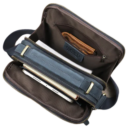 Vintage Crazy Horse Leather Men's Crossbody Messenger Shoulder Bag