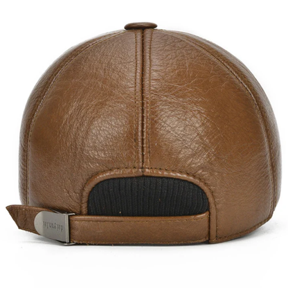 Men’s Genuine Cowhide Leather Adjustable Baseball Cap